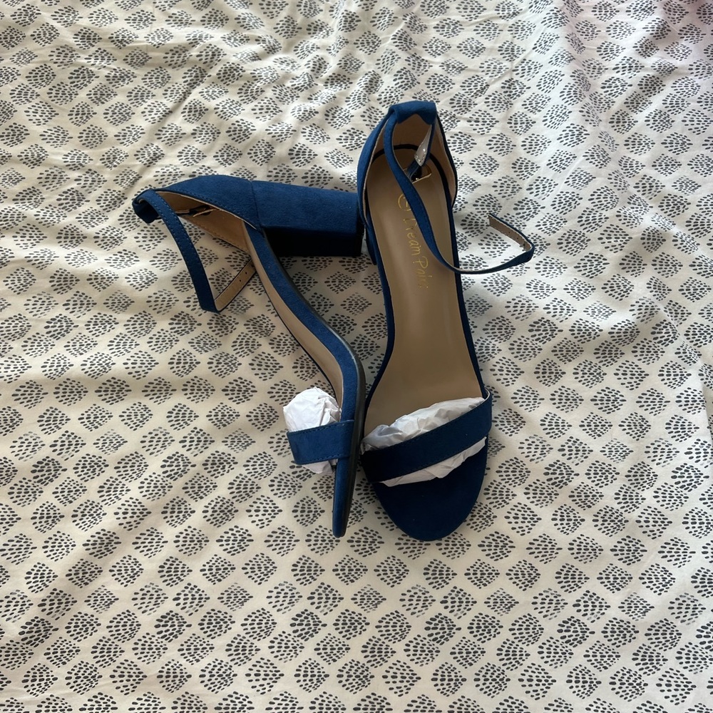 Dream Pairs Navy Blue Chunky Heel